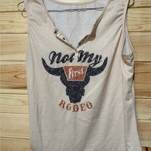 Cream Graphic Tank Top